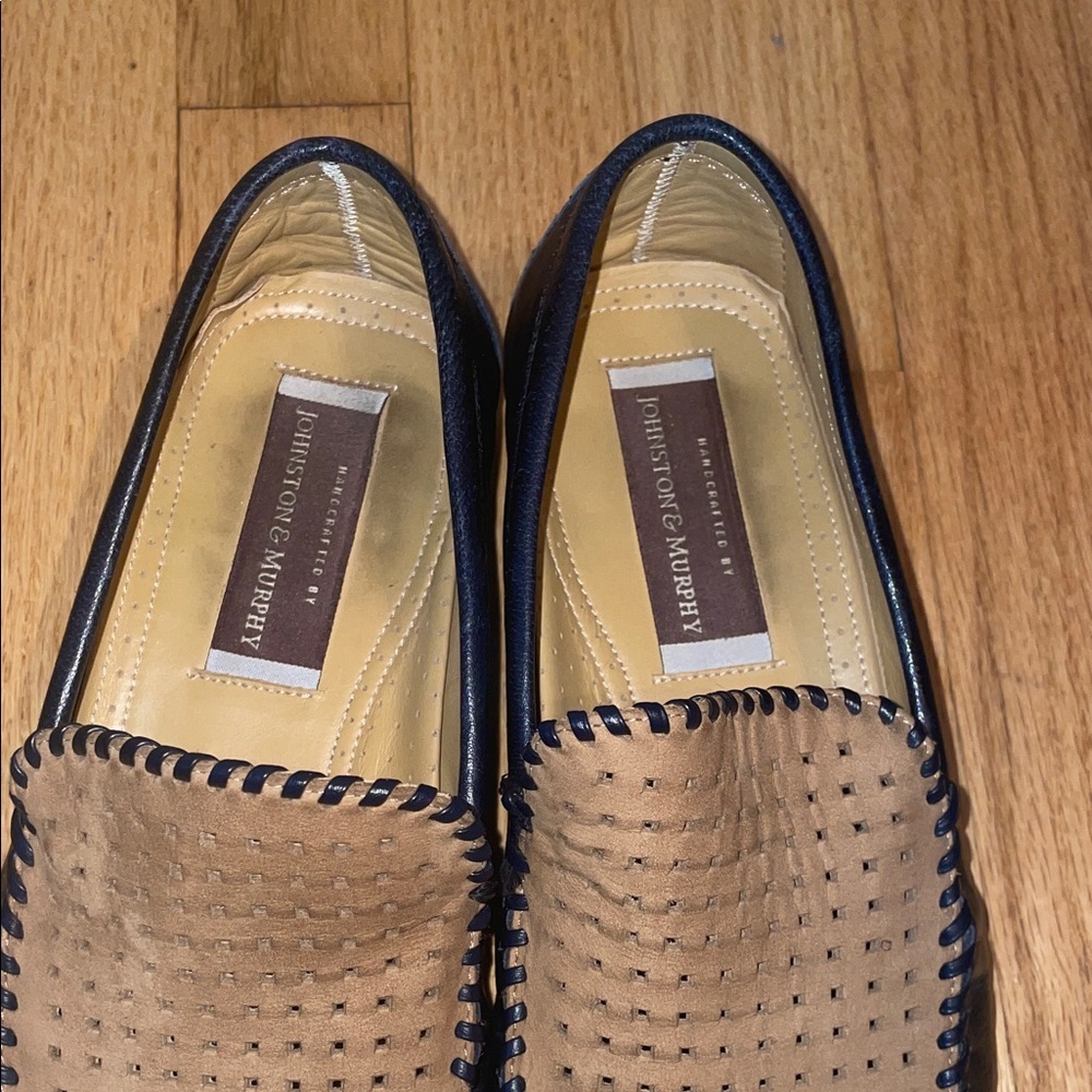 Johnston & Murphy Tan Perforated Loafers - Picture 4 of 9